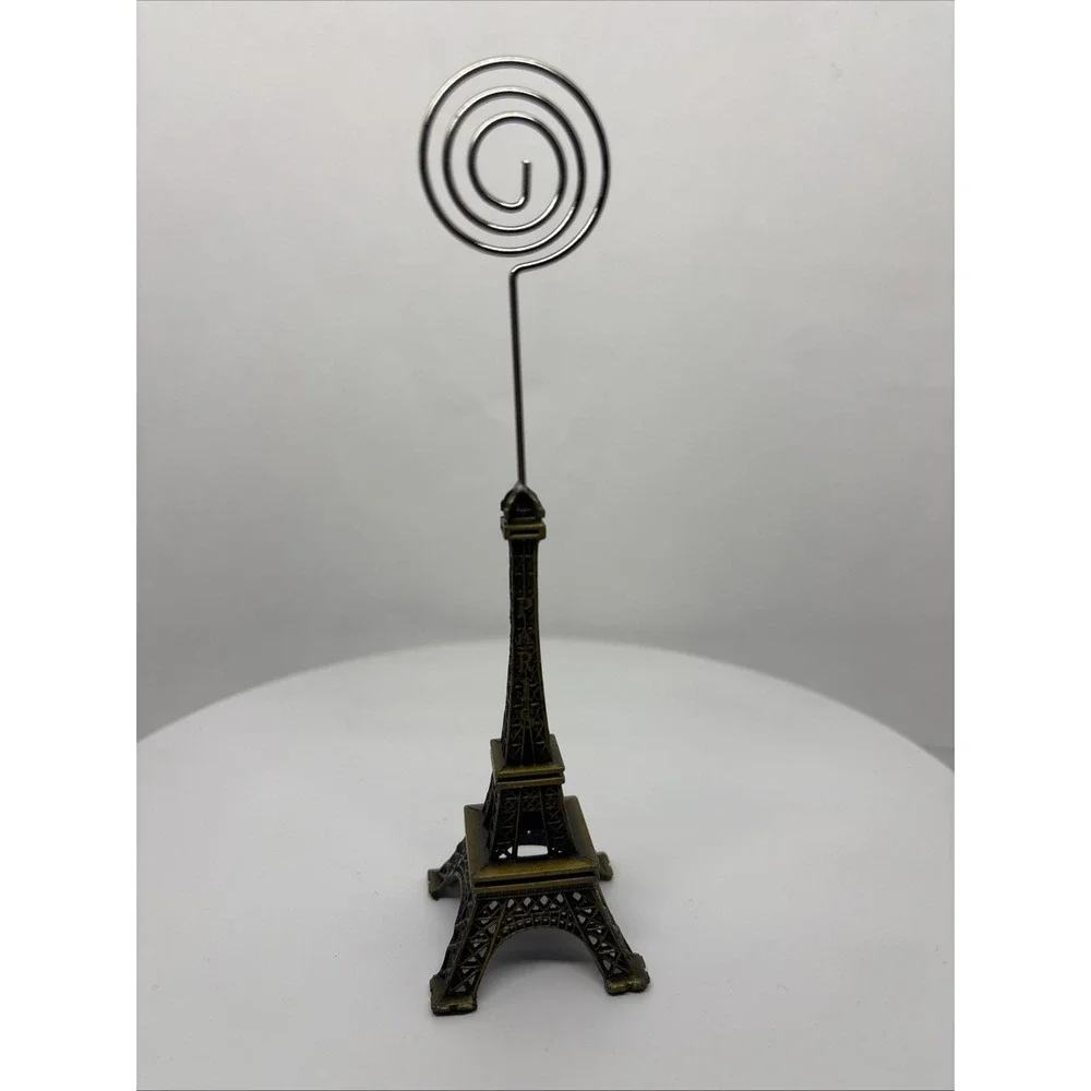 Metal Eiffel Tower Table Card Holder, 6 Inches Photo Holder Paris Decor Souvenir